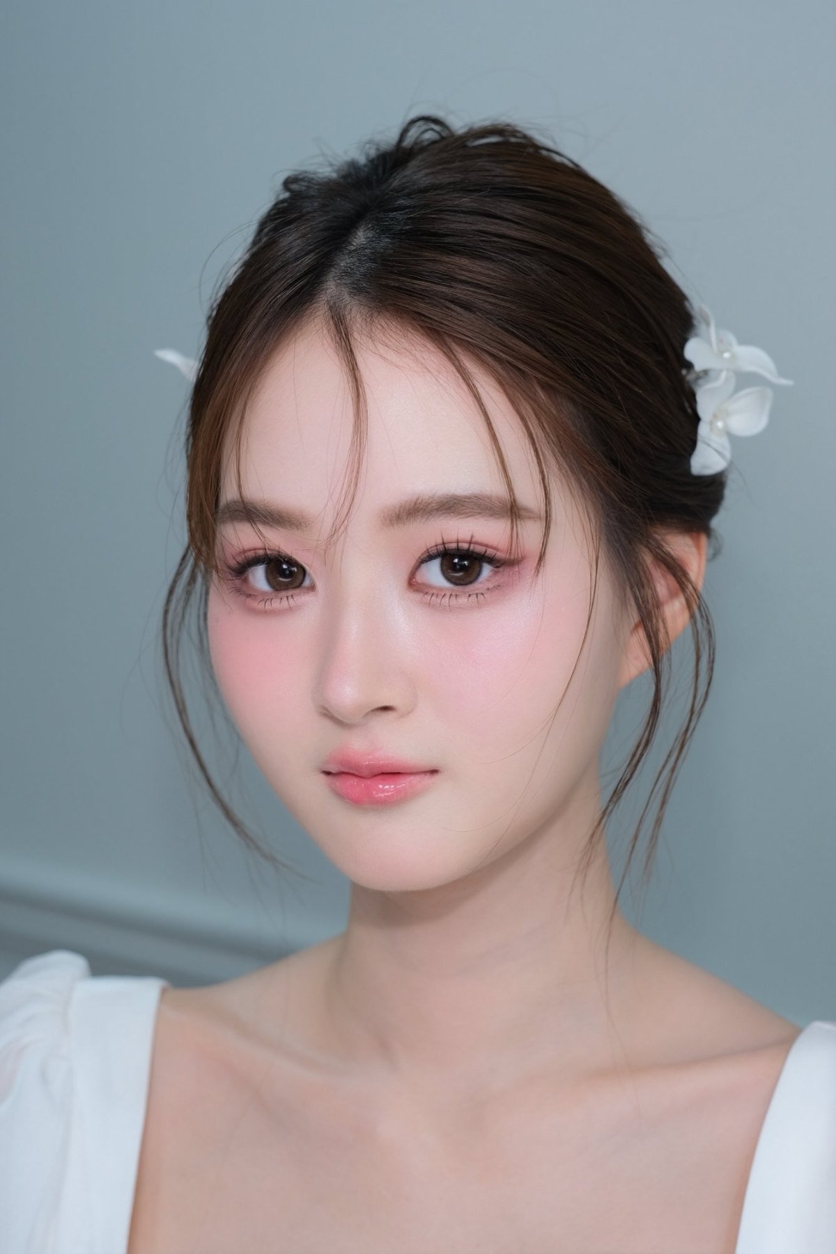 Matching hair to your headpiece, veil and dress